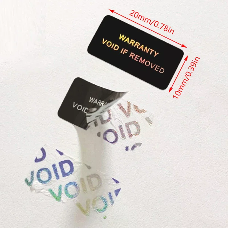 100Pcs Warranty Protection Sticker Security Seal Brittle Paper Tamper Proof Warranty Void Label Stickers Adhesive Label Guanante