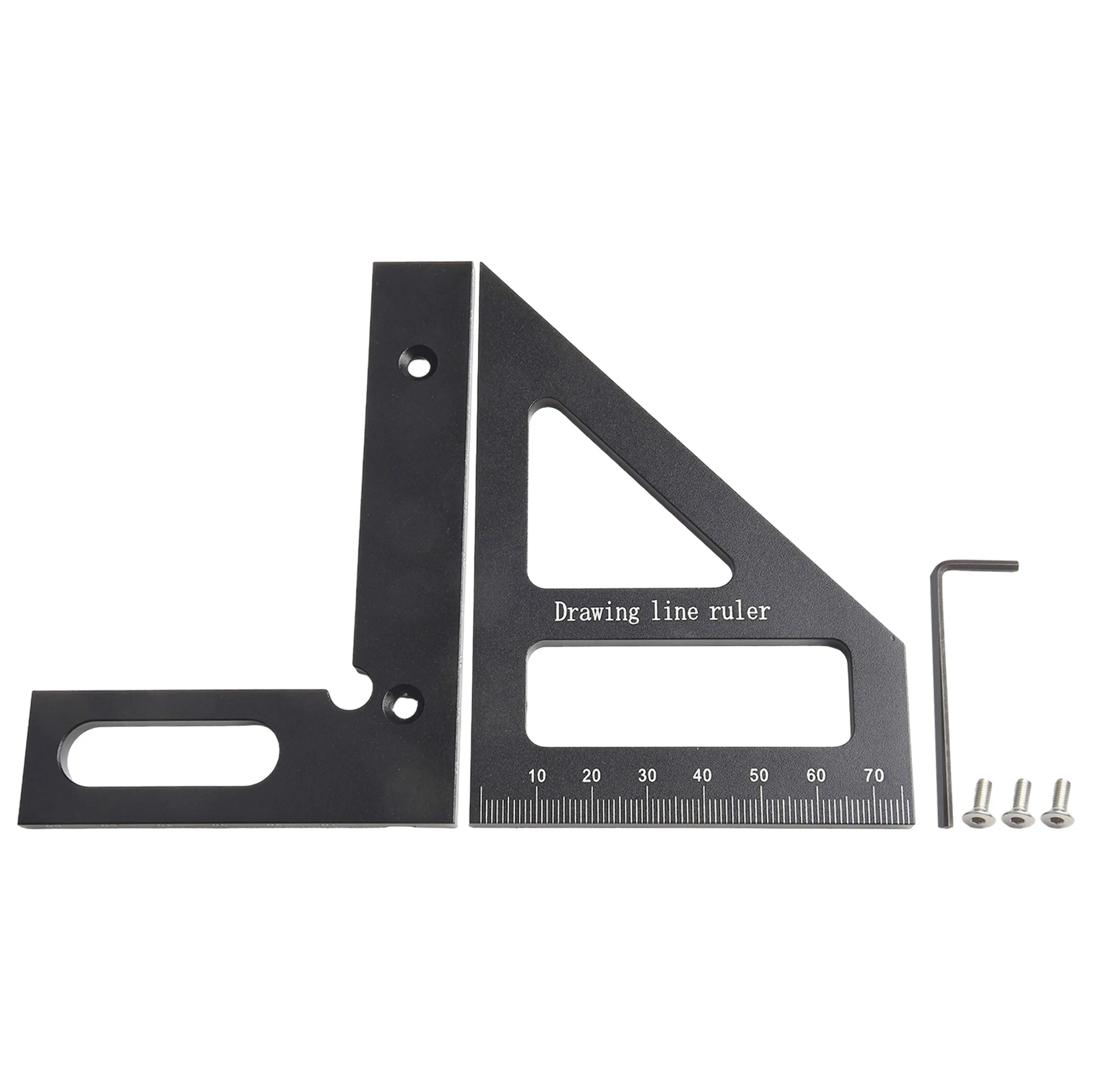 Transportador cuadrado de carpintero para carpintería, regla triangular de inglete, regla de medición de diseño multiángulo de 45/90 grados, 1 Uds.