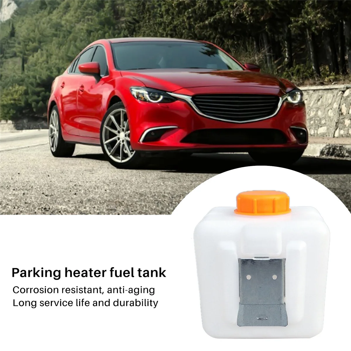 2.5L Air Parking Heater Fuel Tank Square Oil Storage with Cover for Car Truck Caravan Fuel Oil Tank