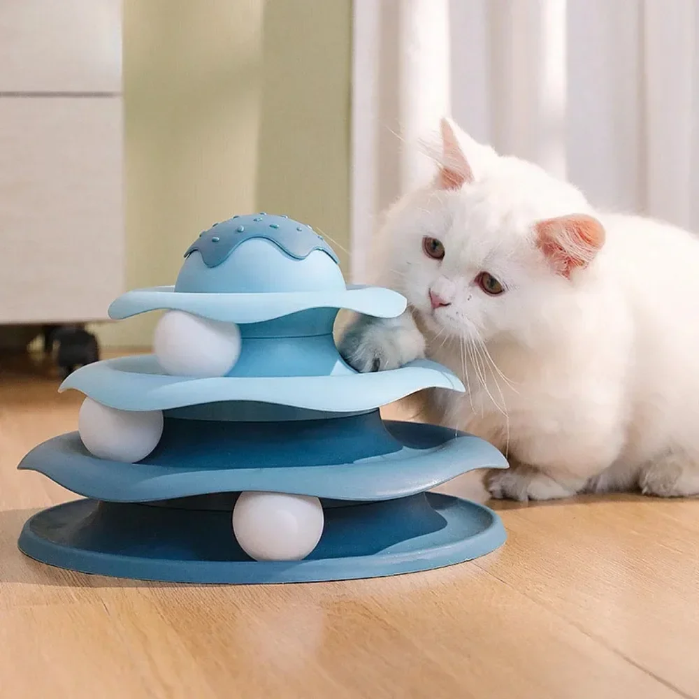 

Cat Track Toys Three-layer Cat Turntable with Ball Intelligence Training Track Interactive Toys Pet Boredom Relief Supplies