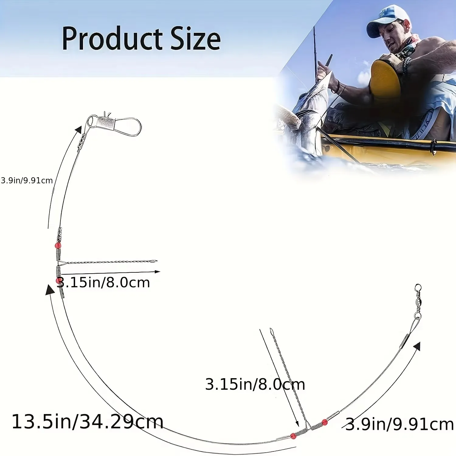 Líder acero inoxidable plataforma alta y baja con giratorios para pesca - imagen 2