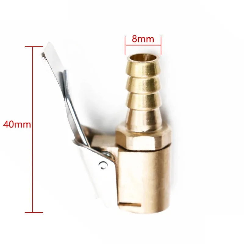 Car Tire Air Chuck Inflator Pump Valve Connector Clip-on Adapter Car Brass 8mm Tyre Wheel Valve For Inflatable Pump Dropship