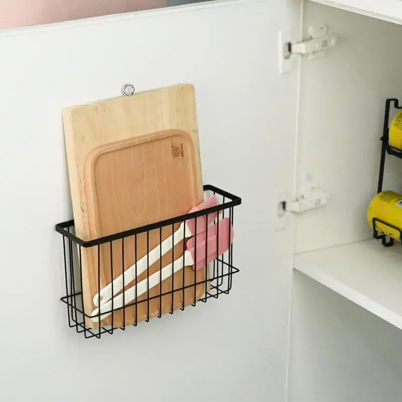 Wall Mounted Kitchen Organizers Shelf 2 Pieces Rusts Proof Coating Double Layer Hanging Storage For Cookware JOMD