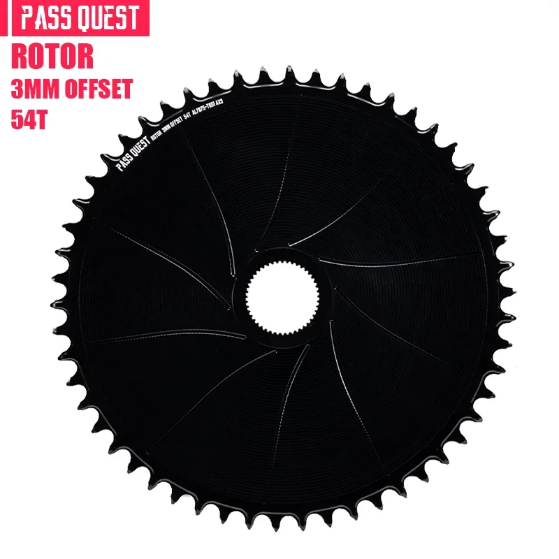 PASS QUEST 3 mm offset AERO rond smal breed kettingblad voor rotor VEGAST / ALDHU Direct Mount Crank AXS 12-speed ketting 42-54T
