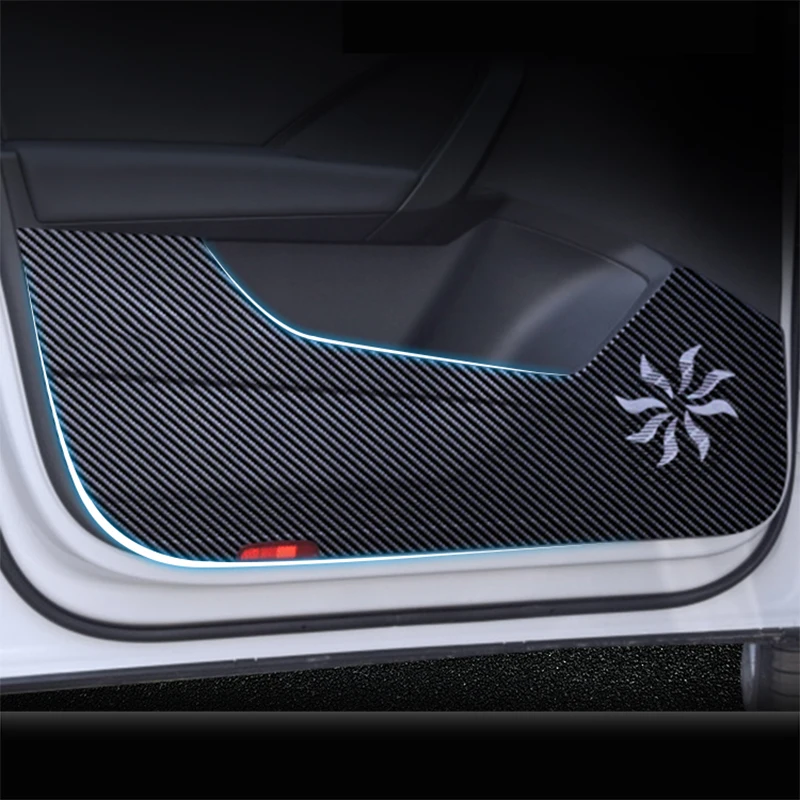 

Car Door Anti Kick Pad Carbon Fiber Leather Texture Anti Dirt Protective Sticker Auto Accessories For Volkswagen Taos 2021-2023