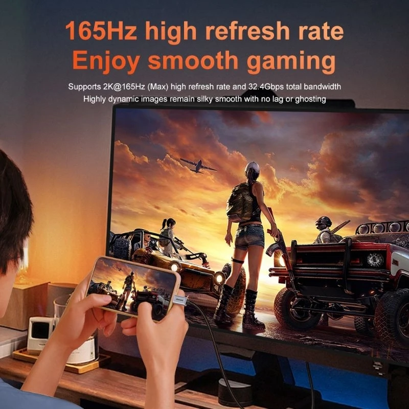 Jasoz 타입 C-디스플레이 포트 케이블, 8K @ 60Hz HDR USB C-DP 케이블, 휴대폰 태블릿 PC용, 썬더볼트 3/4 DP 코드 호환