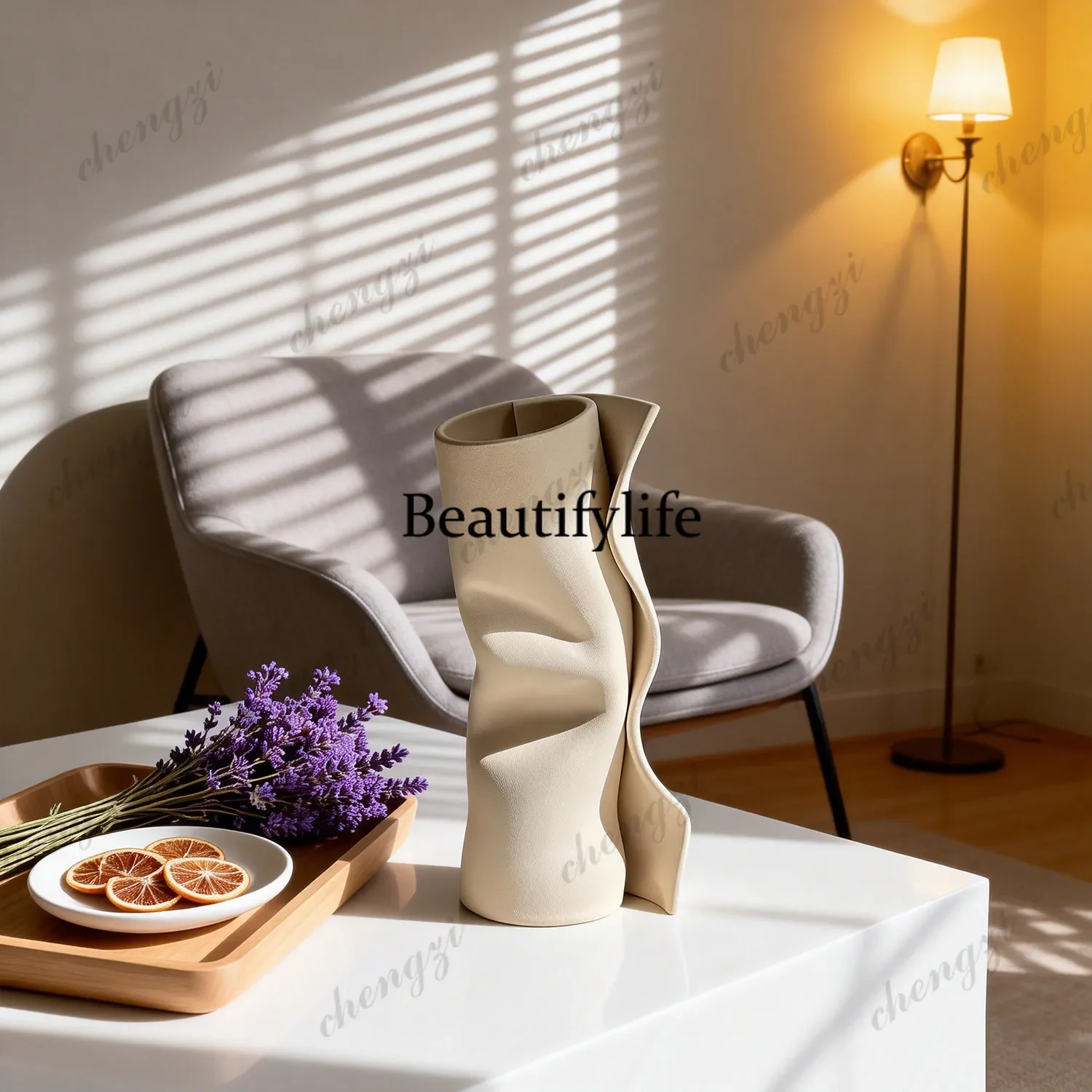 C178 Modern minimalist art irregular-shaped ceramic vases, niche medieval style French hydroponic decoration