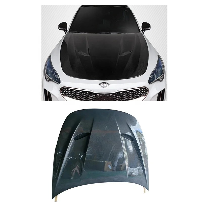 Factory Price Carbon Fiber Engine Bonnet for Kia Stinger Carbon Fiber Hood Perfect Ftiment 18-23