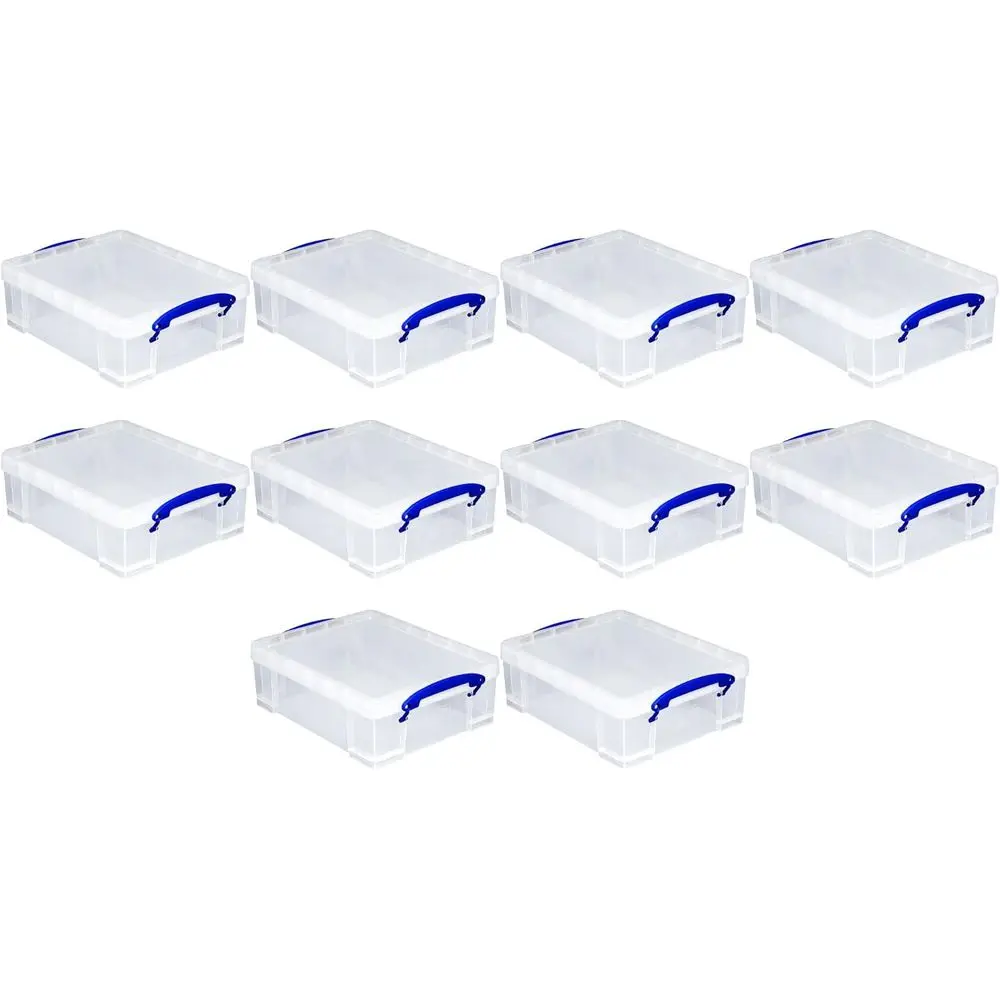 

8.1L Stackable Plastic Storage Bins with Snap-On Lid and Clip Lock Handles for Home & Office Organization (10-Pack)