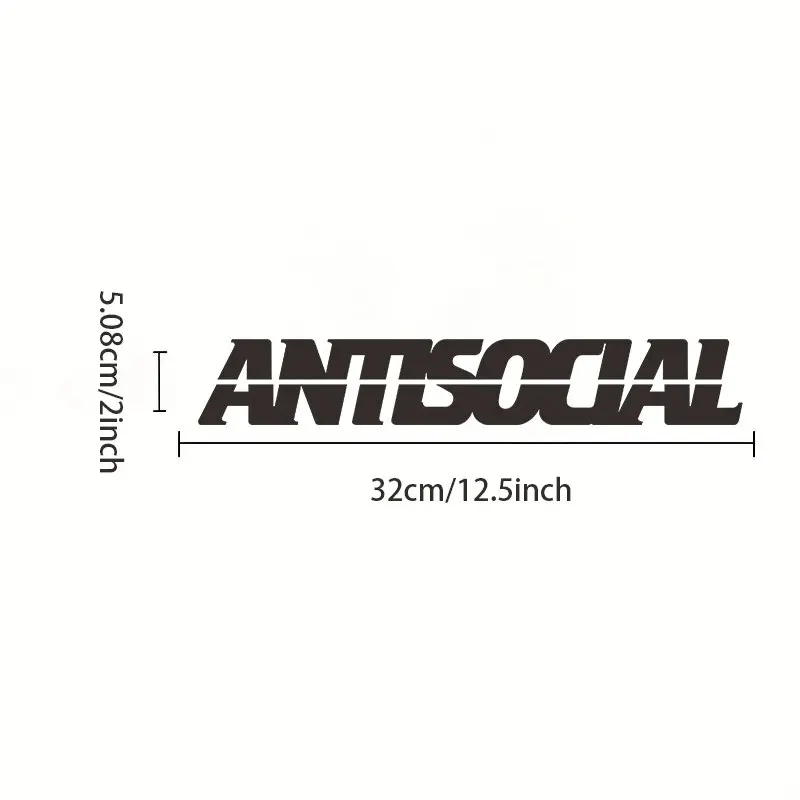 Letter Sticker Vinyl Waterproof Antsocial Decal Non-Fade Reflective Cool Car Decoration Sticker Unique Gift
