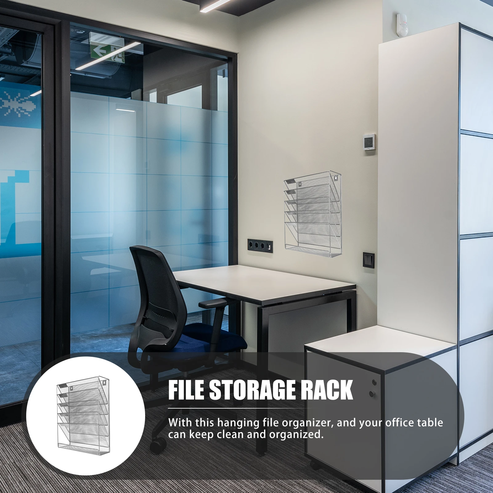 

Multi-Layer Wall-Mounted Storage Rack Metal Document Organizer For Home Office Wall Hanging File Container File Holder