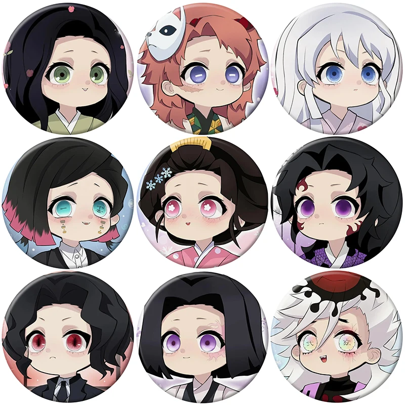 Pin de Solapa Clásico de 58mm de Demon Slayer Anime para Mochila, Insignia de Sabito Tamayo Douma, Accesorios de Animación, Cosplay, Joyería, Regalo