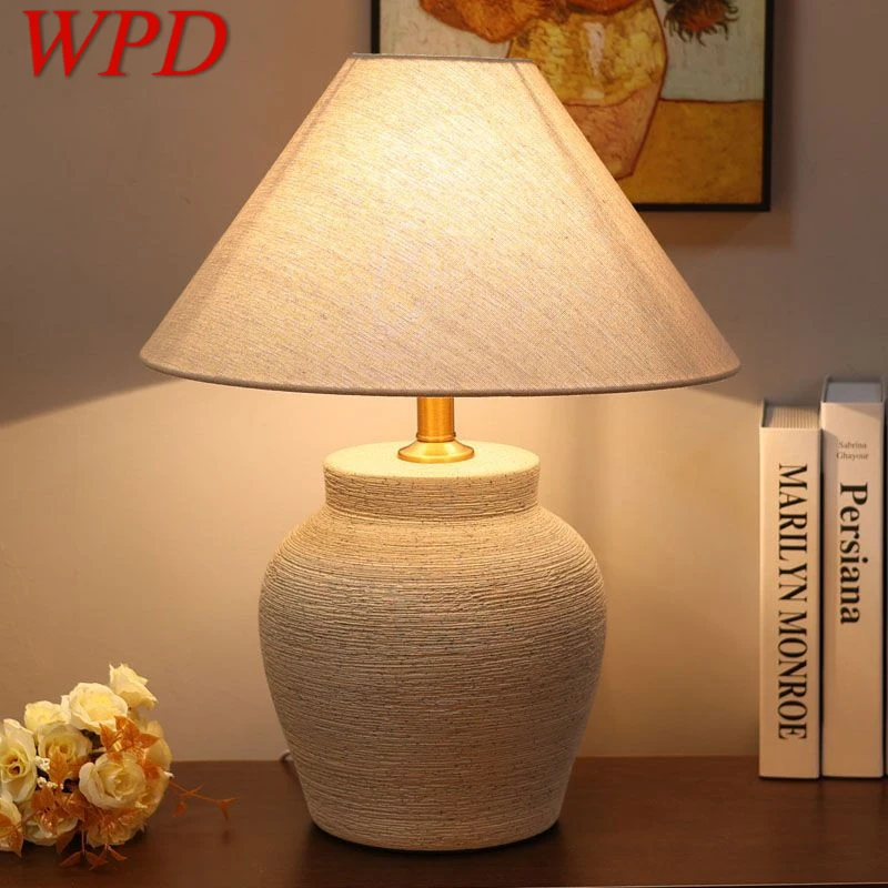 

WPD Nordic Ceramic Table Lamp Modern Art Living Room Bedroom Study Villa LED Originality Desk Light