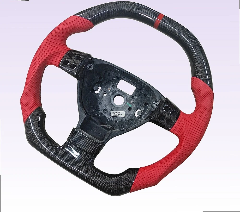 D-Shaped Steering Wheel fo GTI MK7 MK8 Red  Racing