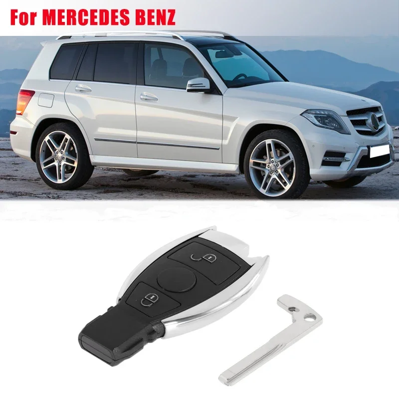 For Mercedes-Benz 2 Button Smart Key Fob Remote Key Case + Blade For Mercedes-Benz C R GLK GLE GLS Class