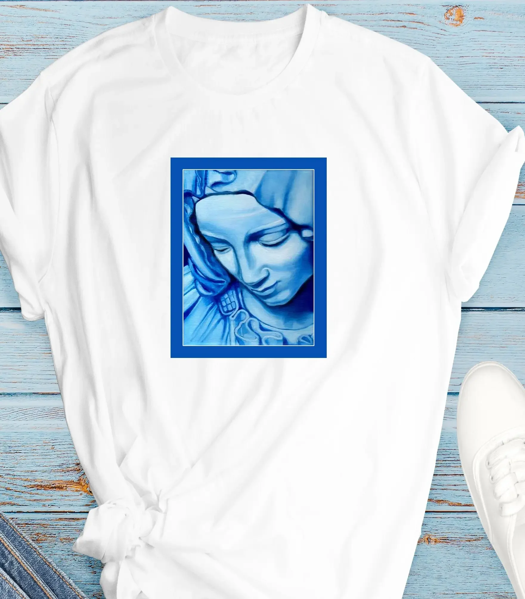 Head Of The Madonna From Michelangelo'S La Pieta T-Shirt