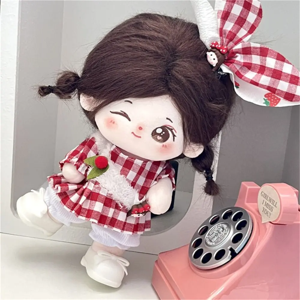 20cm Fashion Cute Bunny Cotton Doll Clothes Bow Cos Gift Doll Accessories DIY Handmade Doll Cap Headdress