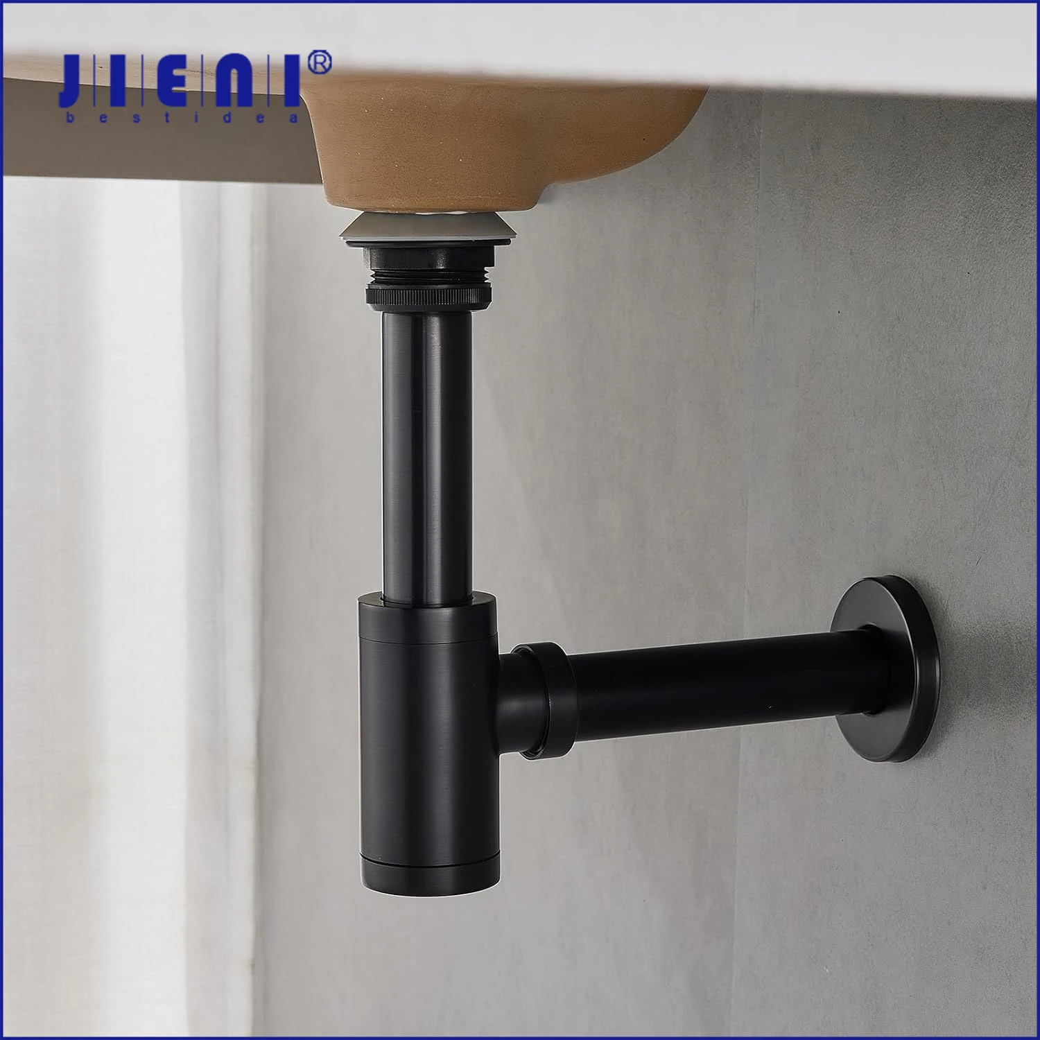

JIENI Washbasin P-Trap Pop Up Drain Kit Siphon Sink Waste Bottle Set Toilet Deodorization Bathroom Drain Fittings W/O Overflow