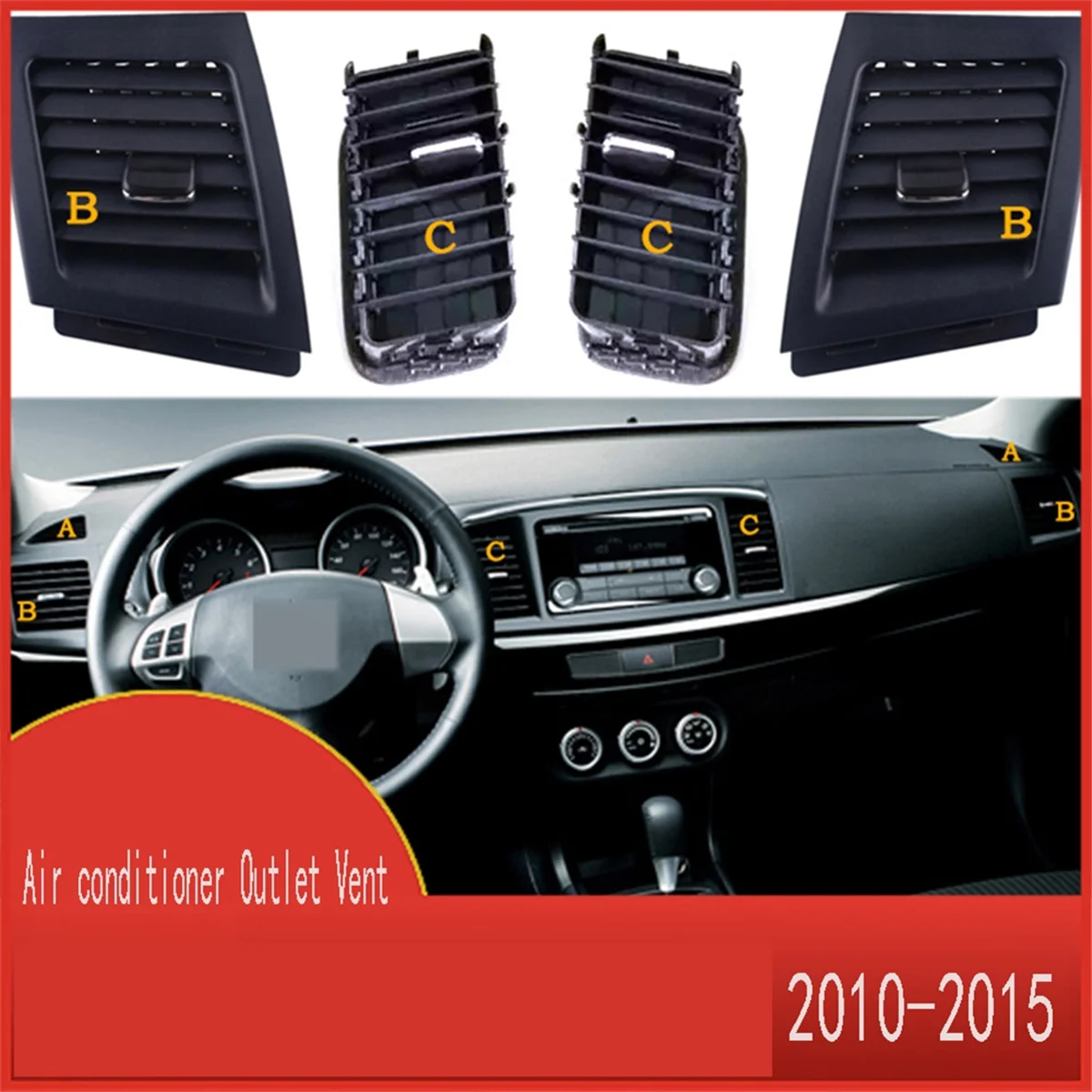 Car Air Conditioner Outlet Vent Instrument Panel Vents for Mitsubishi Lancer EX 2010-2015 8030A145HA 8030A146HA C