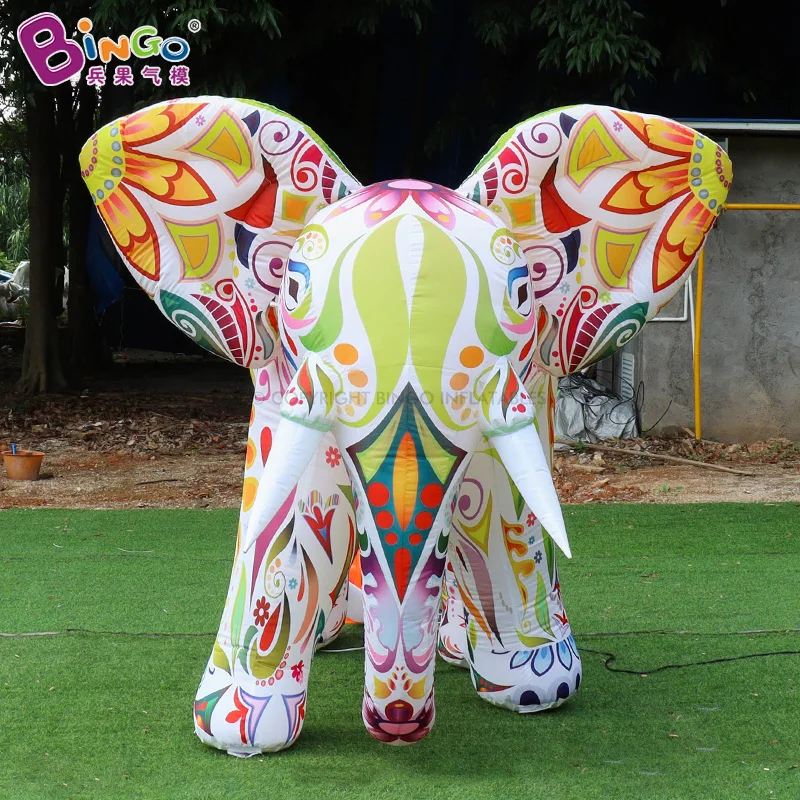 Factory Direct Sale Inflatable 2.5x1.9x2mH Colorful Elephant Animal Model For Large Advertising Campaigns BG-C0398