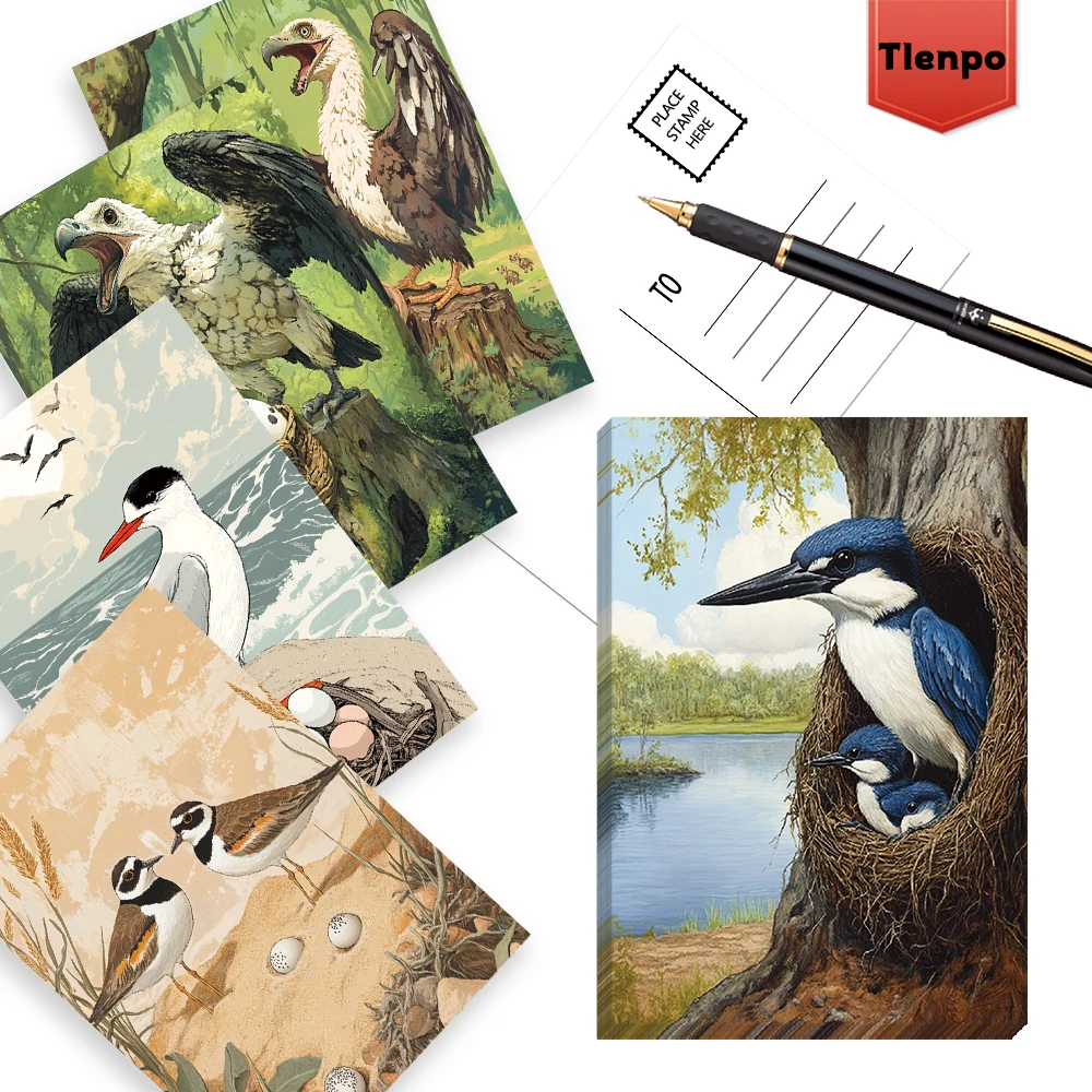 32 Stück, Vintage-Postkarten mit Vogelnest und Ei, Versandkarten, Grußkarten, DIY-Karten, Souvenir-Postkarten, Dekorationen