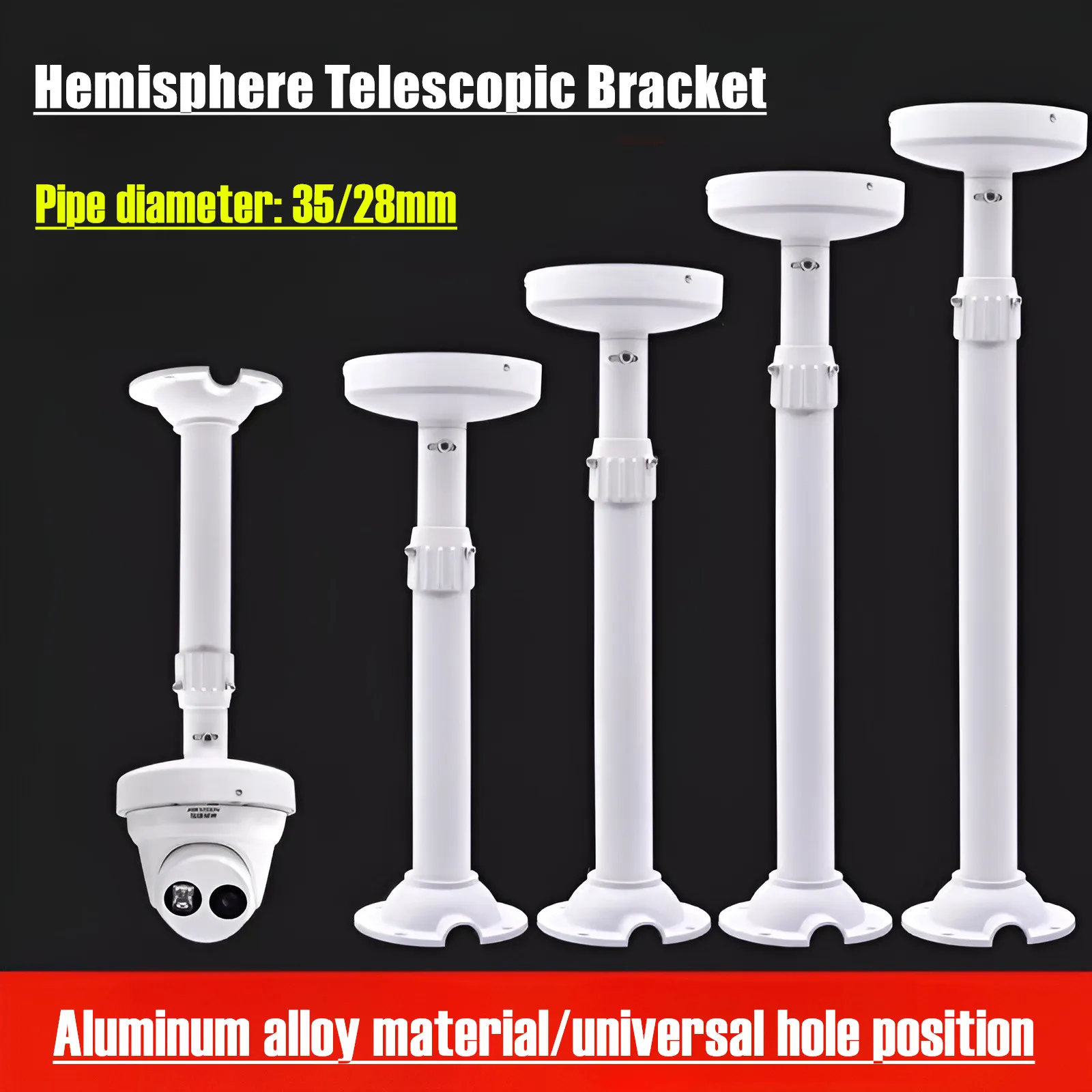 I Type Home Office Dome Camera Bracket Security Surveillance CCTV Camera Ceiling Mount Hemispherical Lifting Telescopic Support