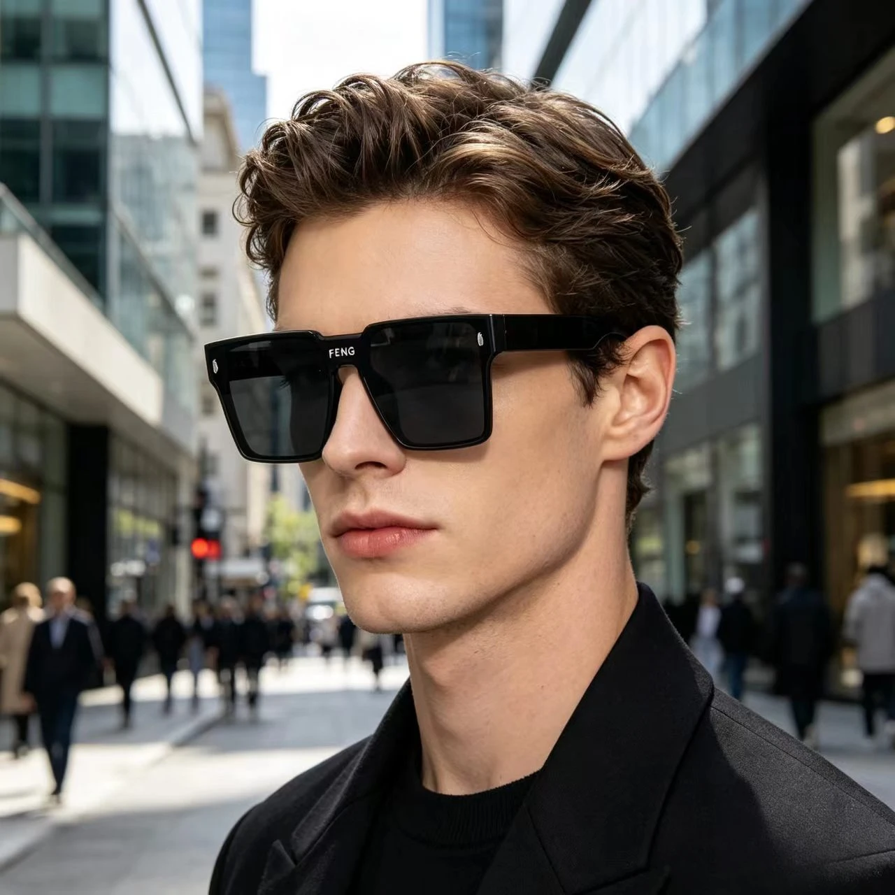 2026new model Oversized Sunglasses Man Woman Fashion Rimless Vintage Square Sun Glasses Eyewear Luxury Brand Design UV400 Shades