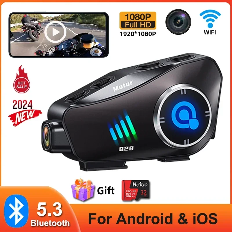 

Motorcycle Helmets Bluetooth Headsets New 1080P Video Dashcam Motos Skiing Helmet Wireless WiFi DVR Music Headphone