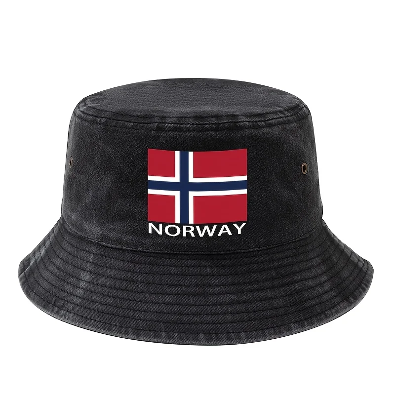 Football Event 2026 Printed Norwegian Flag Bucket Hat, a Unisex Fashionable and Versatile Printed NORWAY Bucket Hat, Lightweight 3