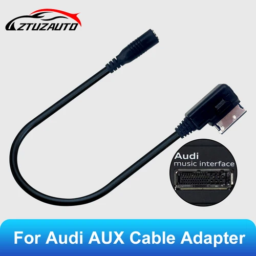 Cable adaptador auxiliar de Audio de Media a estéreo, 3,5mm, AMI MDI para AUDI A1, A3, A4, A5, A6, A7, A8, Q2, Q3, Q5, Q7, S5, S6, S7, 30cm/0,3 m