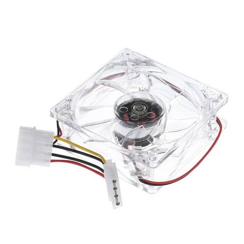 8025 Cooling Fan Transparent Shell 12V White 4p Interface With Color Light Oil Containing Version 80*80*25mm C1