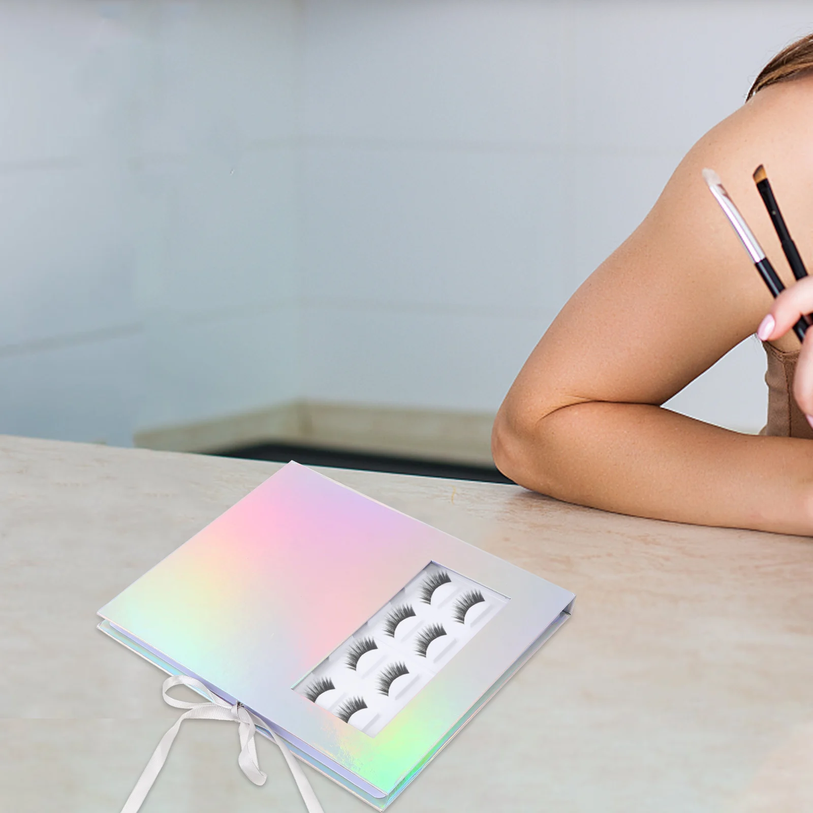 

1pc Eyelash Storage Box Lash ganizer Empty Fake Holder Durable Paper Dust Protection Lightweight Portable Container Makeup