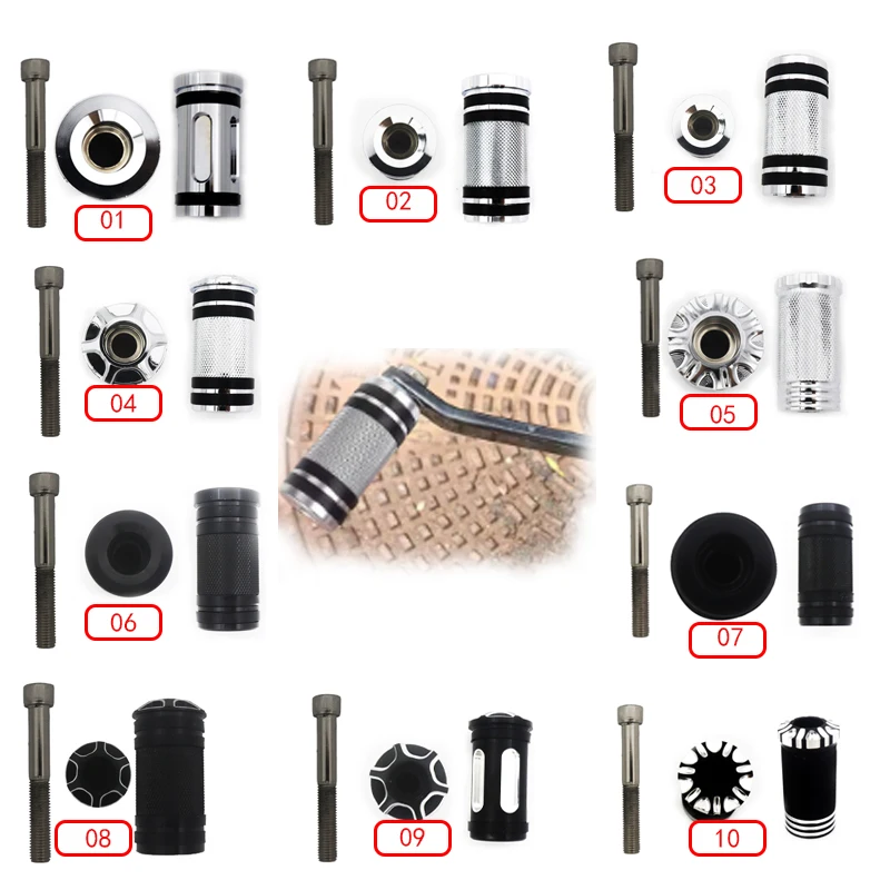 Preto/cromado alavanca de mudança de engrenagem da motocicleta apoio para os pés shifter peg cnc alumínio para electra glide harley sportster 883 1200