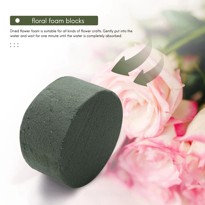 Floral Foam, 15 PCS Round Dry Floral Foam Blocks, Green Blocks for Artificial Flowers, Great for Flower