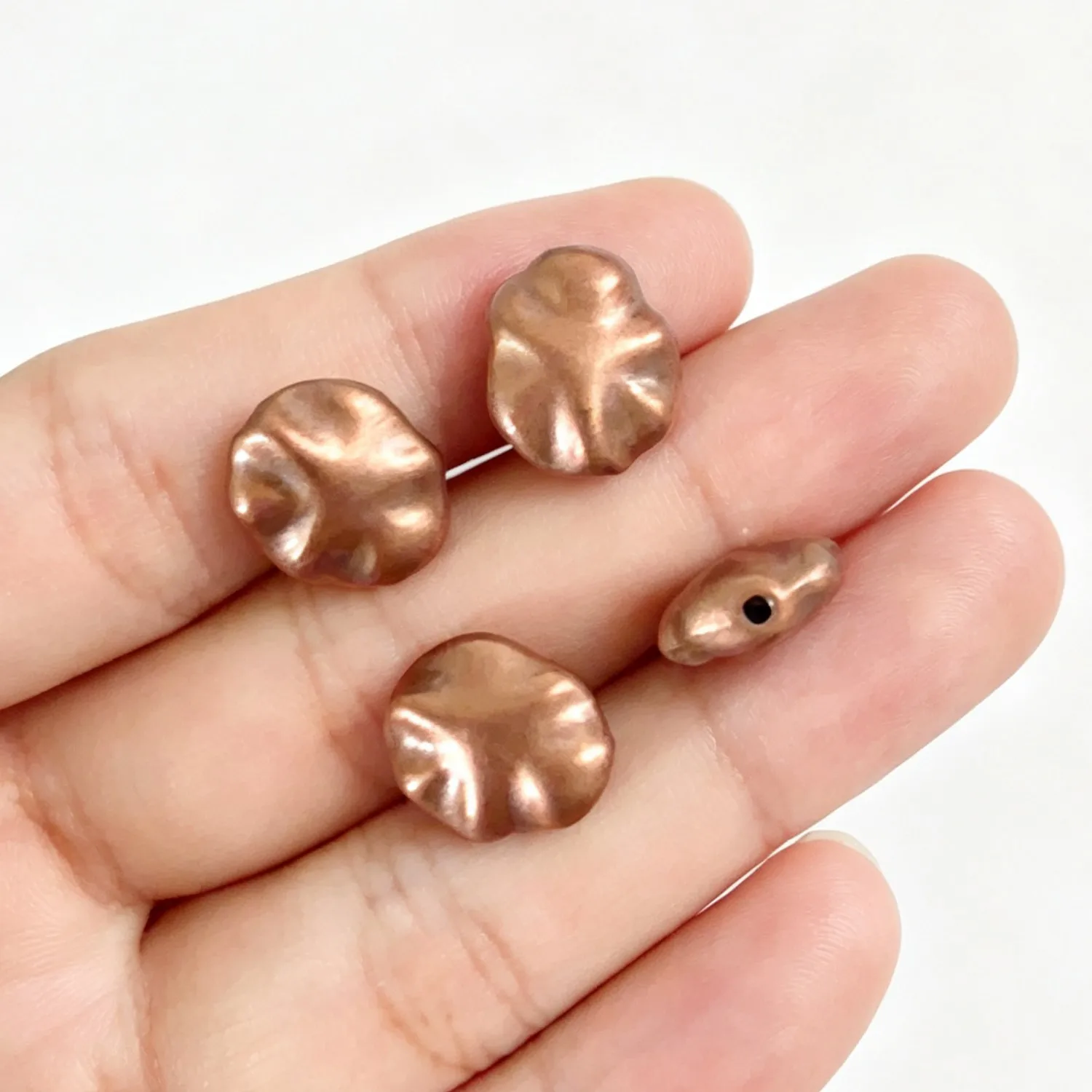 10Pcs 14.5×12mm Zinc Alloy Antique Red Copper Irregular Stone Shape Spacer Beads DIY Jewelry Accessories H5249