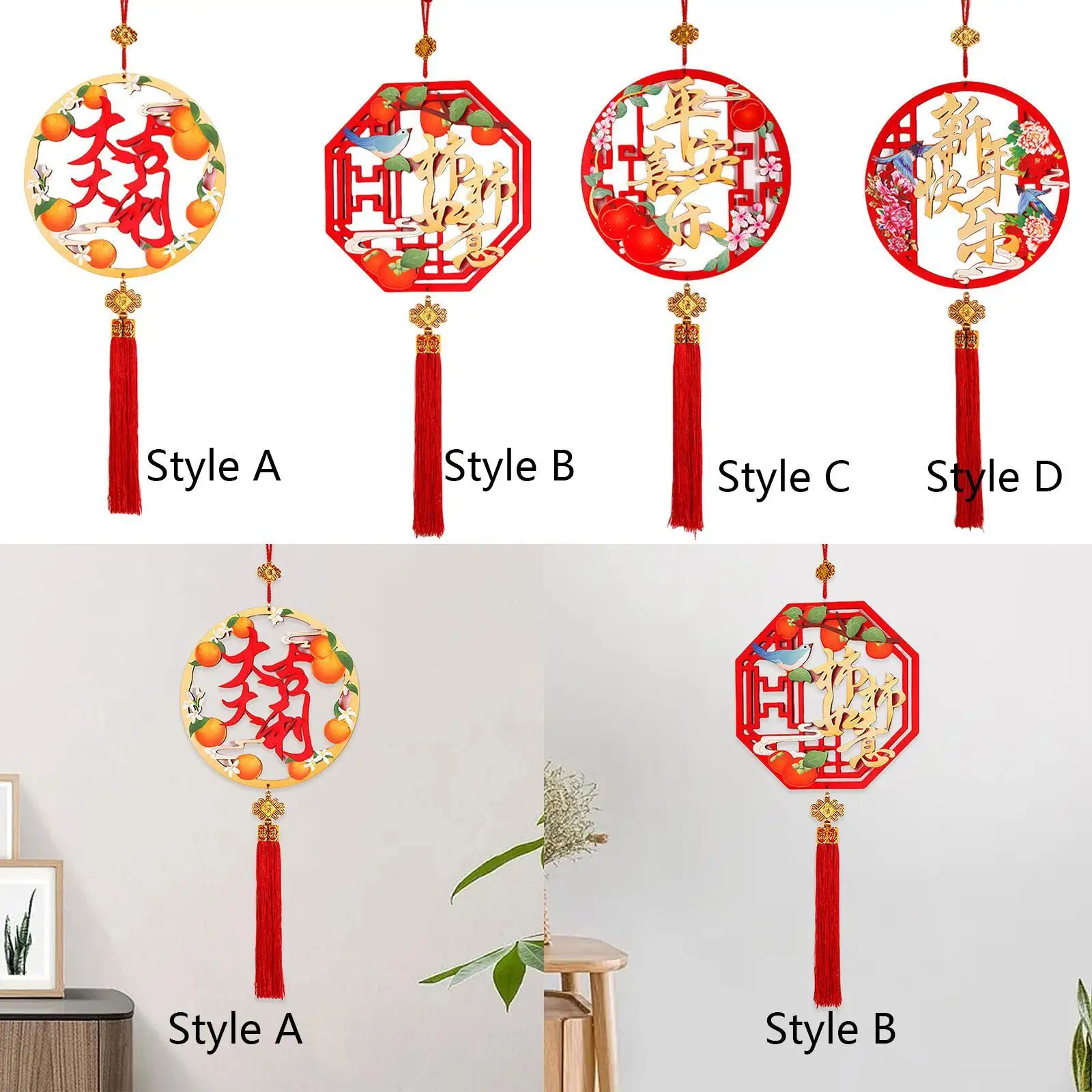 2025 Chinese New Year Decoration Oriental Blessing Gift Lunar New Year Decor for Wall Holiday Indoor Outdoor Living Room Study