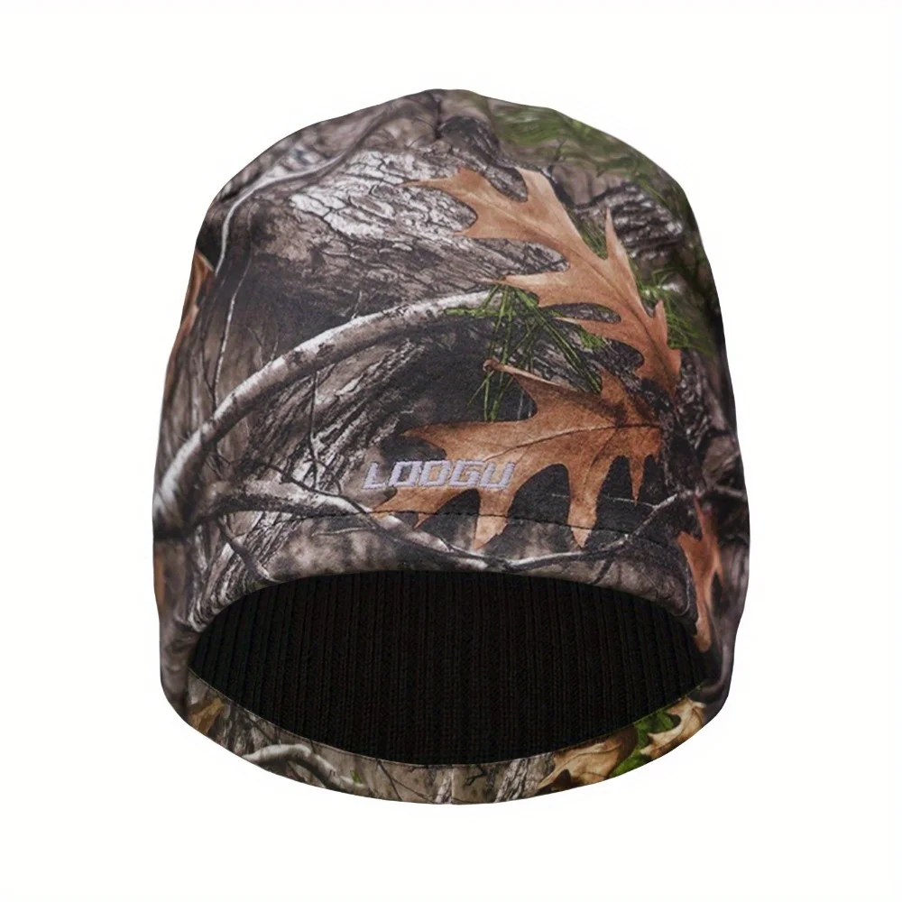 Adulto para invierno y otoño: sombrero para clima frío con patrón de árbol de caza, gorra cálida resistente al viento para senderismo, escalada y ciclismo al aire libre