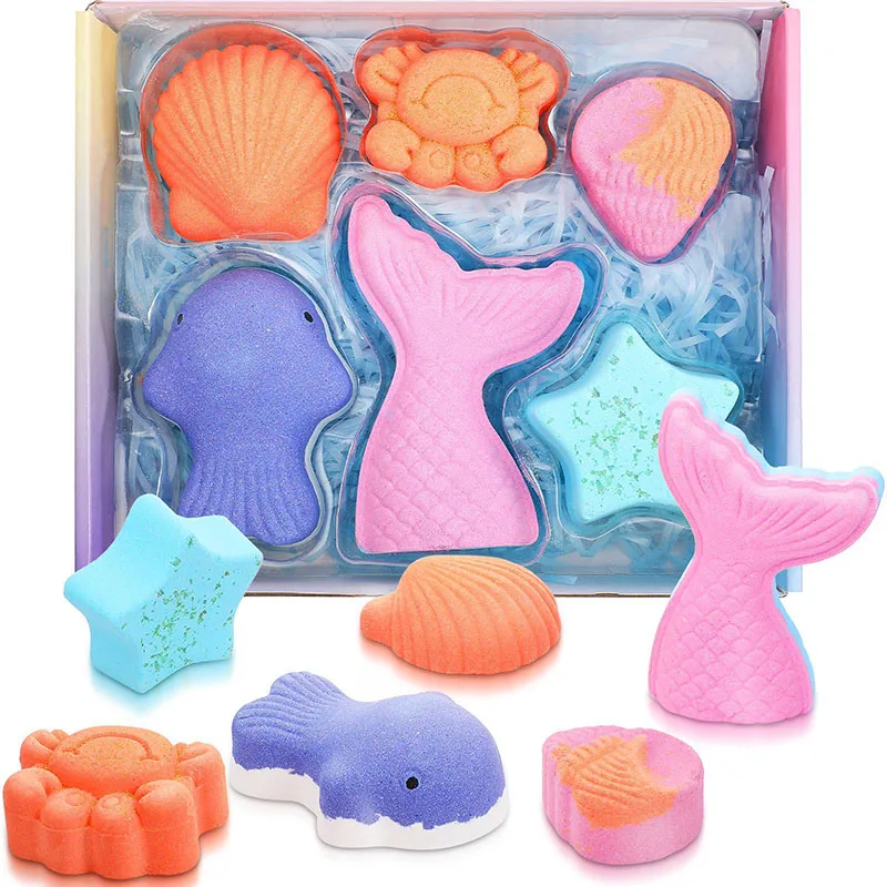 6 Pcs Essential Oils Bath Bombs All-purpose Natural Organic Exfoliation Bubble Bath Ball for Moisturizing Dry Skin