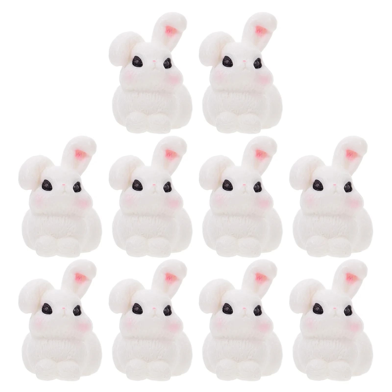 10 Pcs Bunny Mini Ornament Figurines Home Decor Ornaments Table Rabbit Miniature Animals Tiny Rabbits Cute