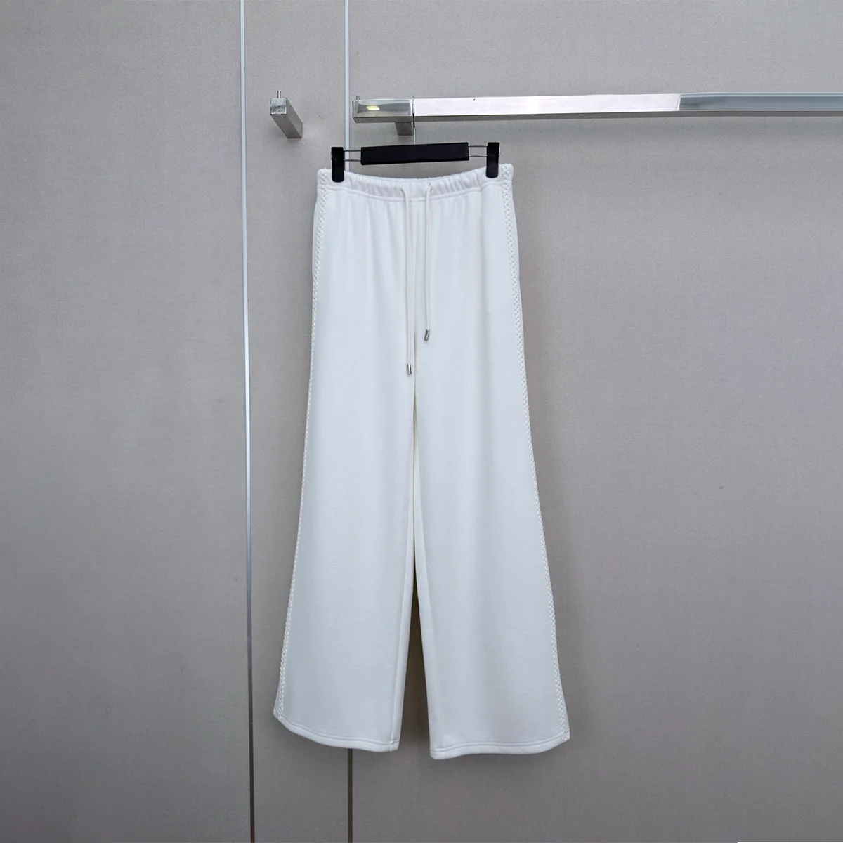 2026 high-quality women's side woven lace drawstring wide leg sweatpants--26922204