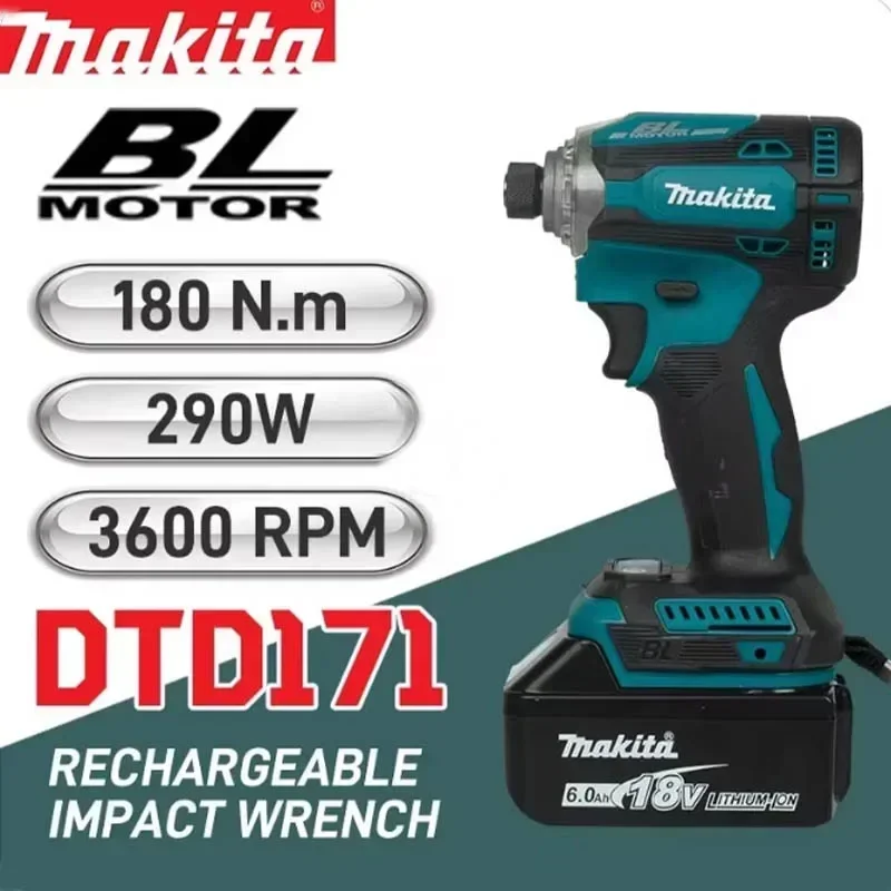 Makita DTD171 Brushless Impact Driver Rechargeable Screwdriver Drills Cordless Power Tools 18V BL Motor Bare Tool Unit 별렌치 세트