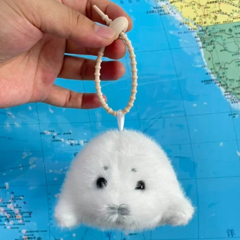 Nette Robbe Plüsch-schlüsselanhänger Weiche Kawaii Robbe Plüschtiere Tier Anhänger Mode Gefüllte Puppe Schlüsselring Auto Schlüssel Zubehör Auto Ornamente