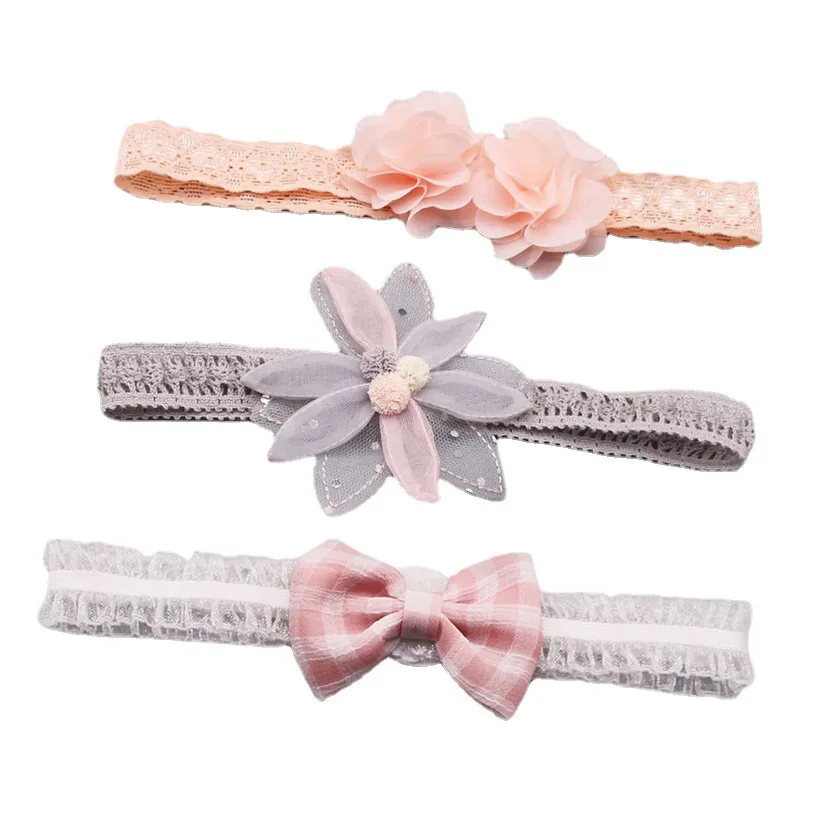 3 Pcs Baby Photo Hair Accessories Baby Girl Bow Cute Headwear Hair Clips Baby Headbands Baptism Newborn Headflowers