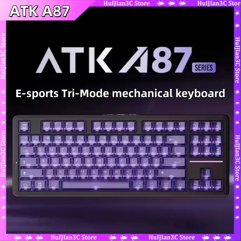 

ATK A87 Pro Mechanical Keyboard Tri-mode Wireless Gasket Structure 12000mah Long Endurance Esports Gaming Keyboard Pc Accessory