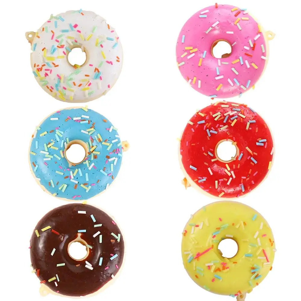 Kunstmatige Donut 6.2 cm/2.4in Model Voedsel Nieuwigheid Speelgoed Simulatie Taart Donut Kegel Speelgoed Simulatie Donuts Knijp Speelgoed