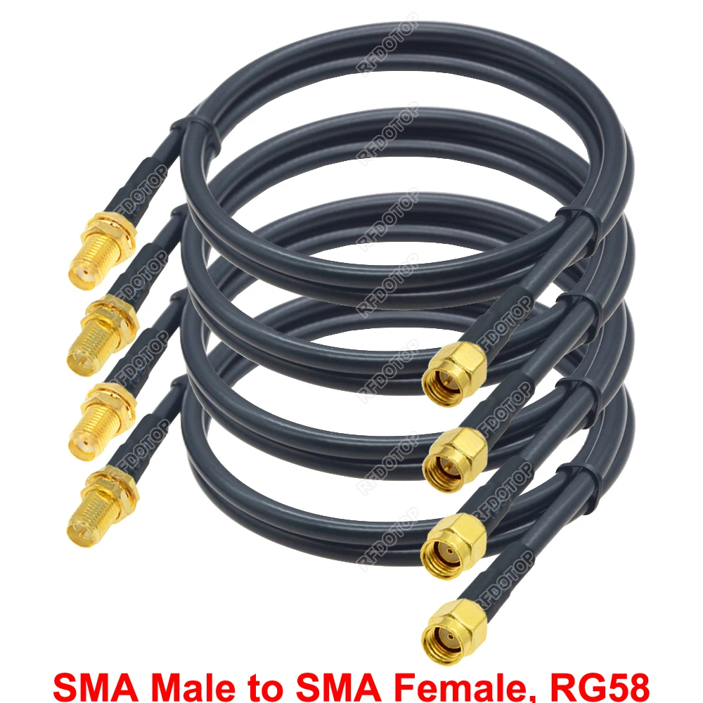 SMA Male to SMA Female RF Connector Crimp 50Ω RG58 Coaxial Cable Extension Pigtail 10CM-18M SMA-SMA-50-3 Wifi Antenna RF Jumper