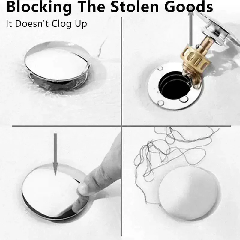 Bathroom Sink Drain Plug Push Button Leak Proof Silicone Seal Replacement Fits Most Standard Bathroom Sinks Easy to Clean