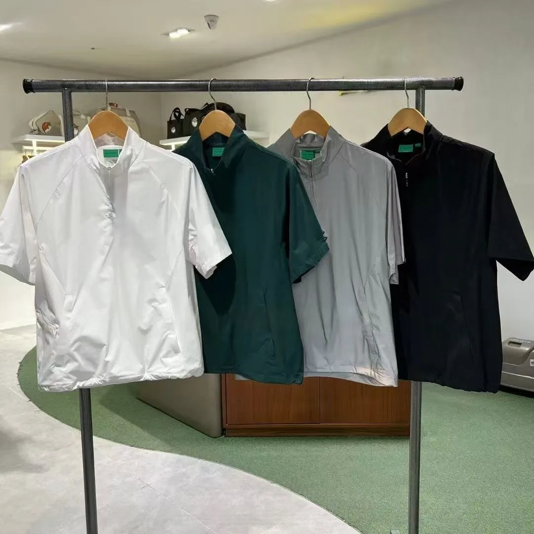 

Men's New Arrival Golf Windbreaker: Short-Sleeve, Half-Zip, Stand-Up Collar, Lightweight, Cool-Touch Top
