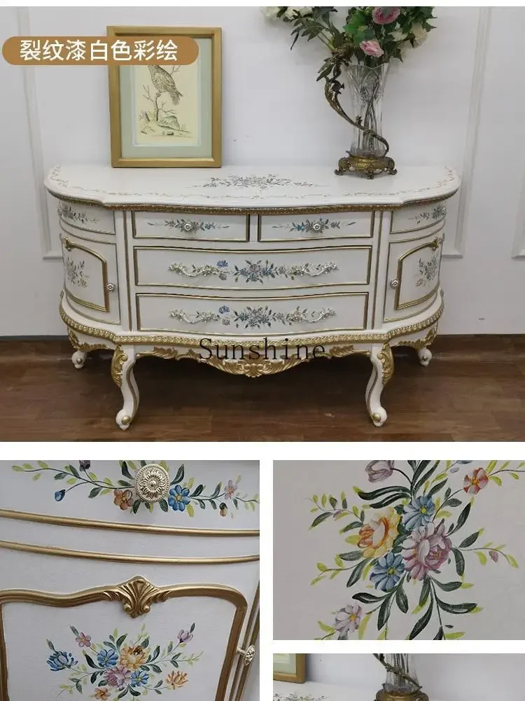 

French entrance, opposite the door, retro painted cream style dining side chest FT