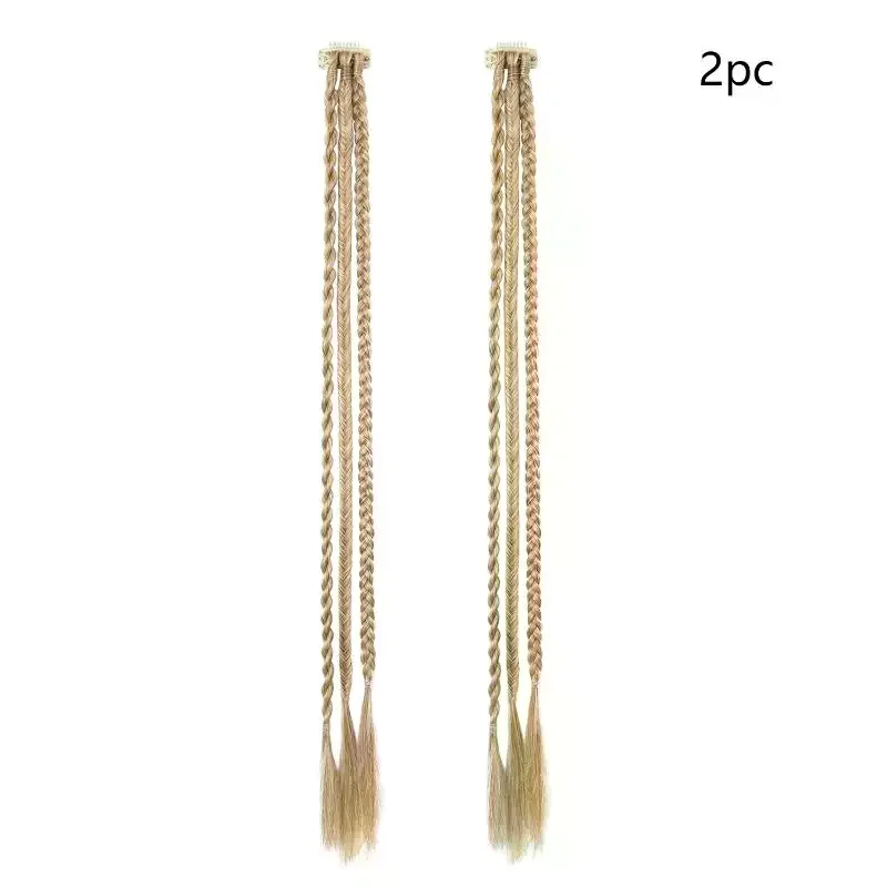 1Pairs Synthetic Wig Braids With Clip Boxing Braid Dreadlocks Clip In Hair Extension Dirty Braids Boxer Braid Hair Pieces view 3
